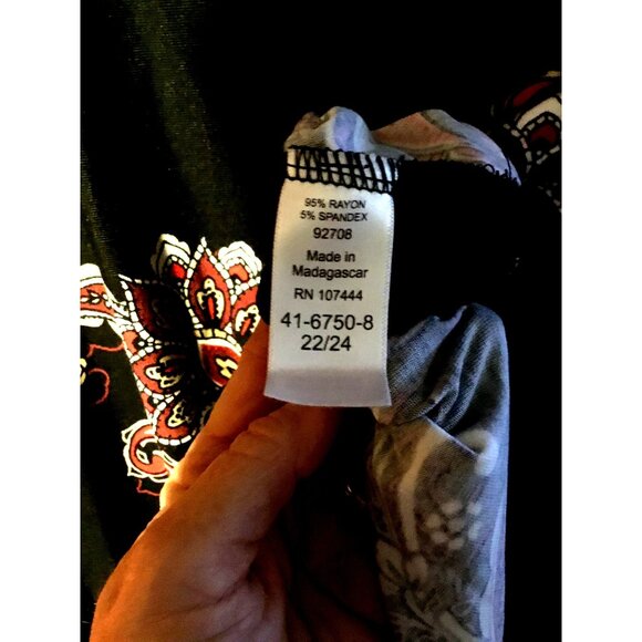 Jessica London Women's Paisley Print Tunic Dress 22/24 Black & Red - Picture 4 of 5